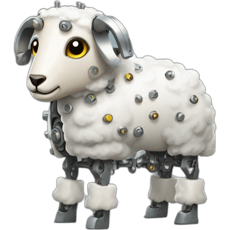 robot sheep with rivets emoji