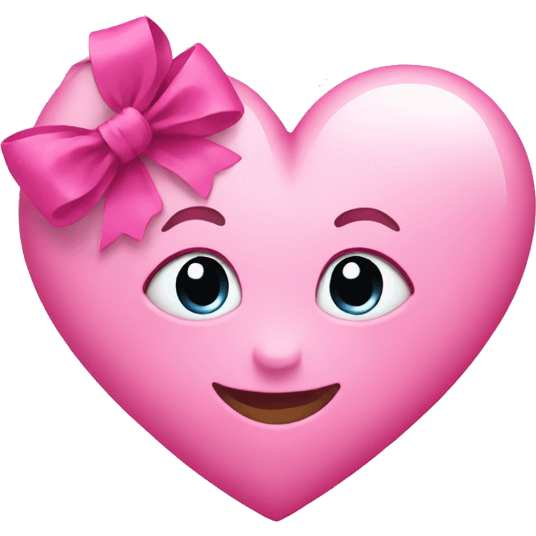 Pink heart with pink bow emoji