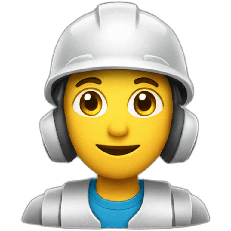 Trabalhador com capacete acenando emoji