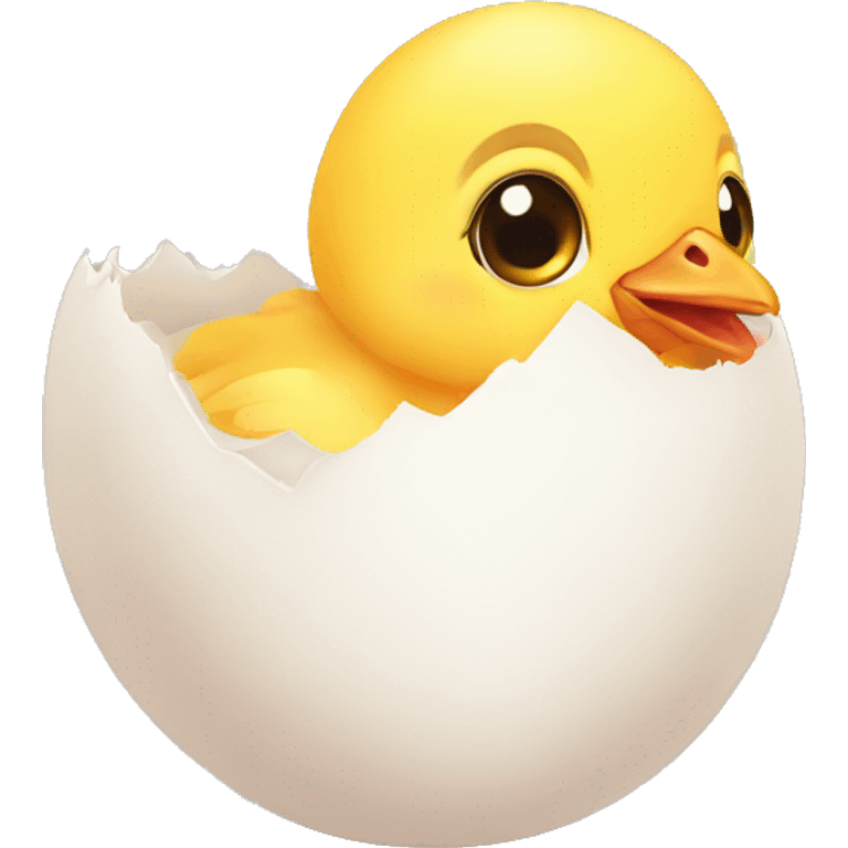 baby chicken hatching from an egg emoji