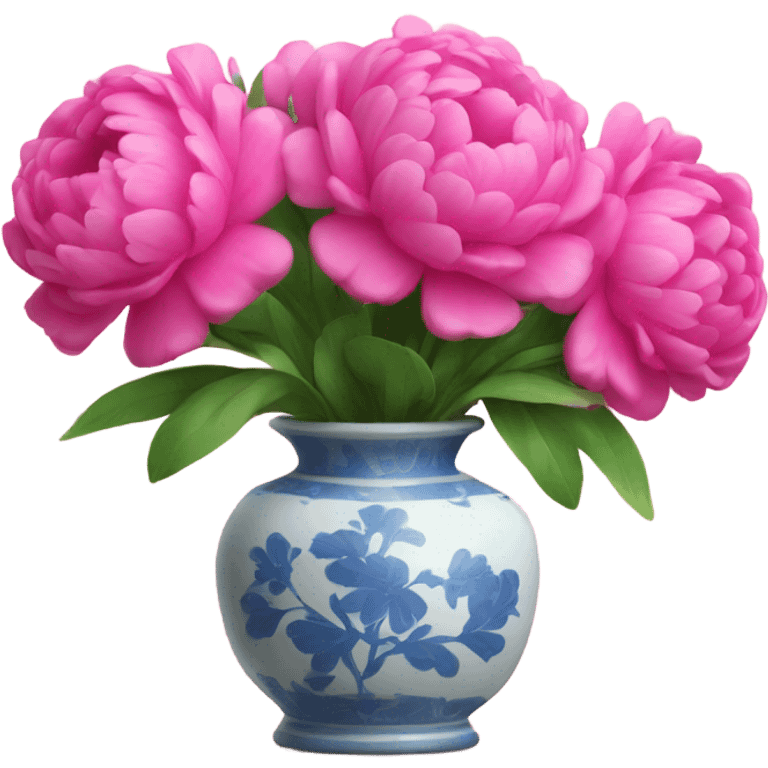 Bright pink pions in vase emoji