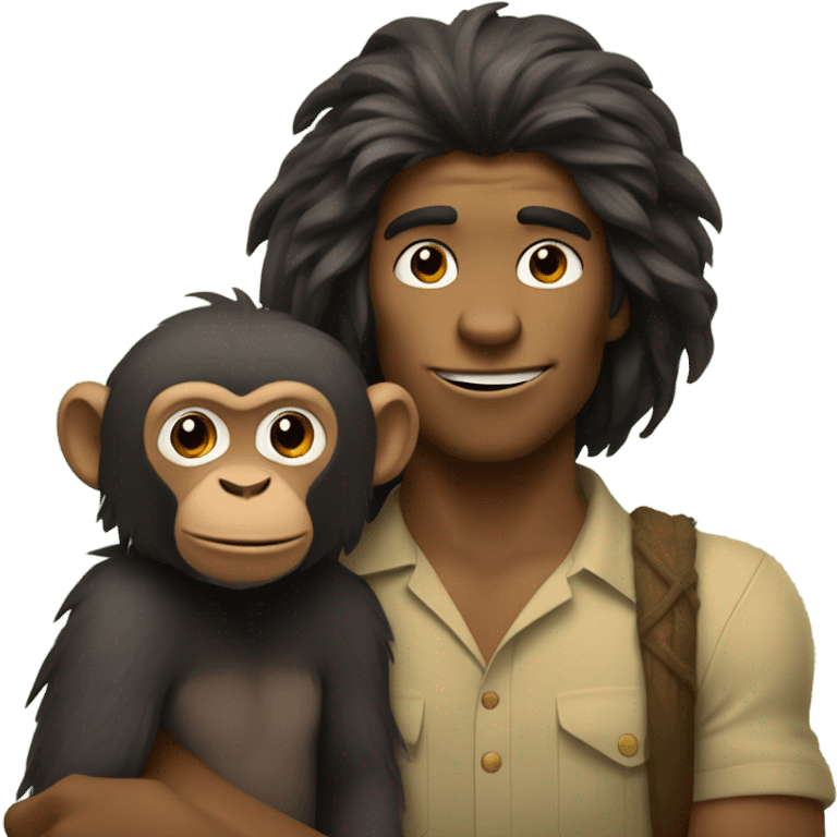 Tarzan and monkey emoji