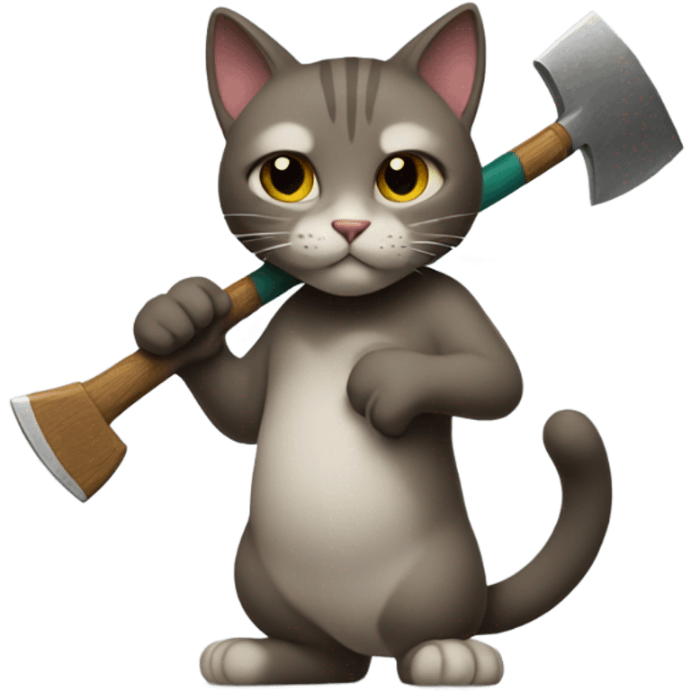 cat with axe emoji