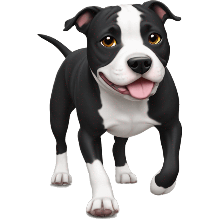 staffordshire bull terrier black walking emoji