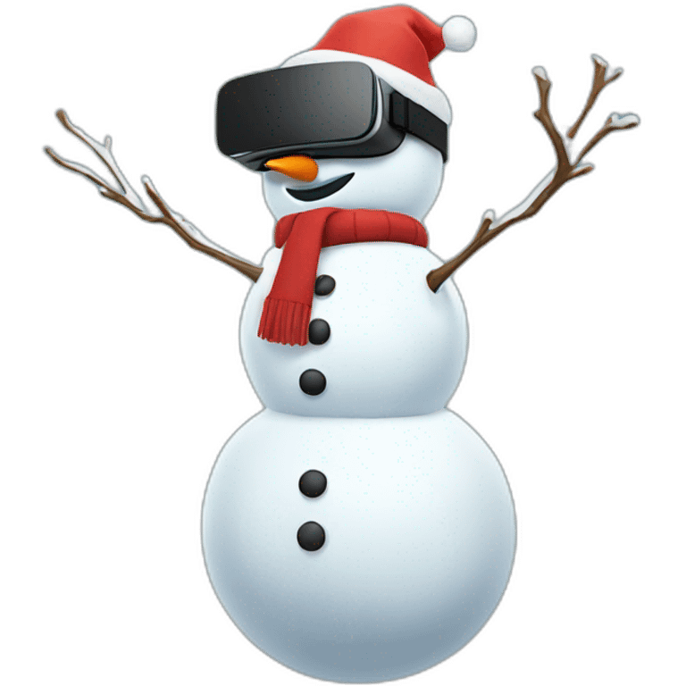 full body christmas snowman in vr headset emoji