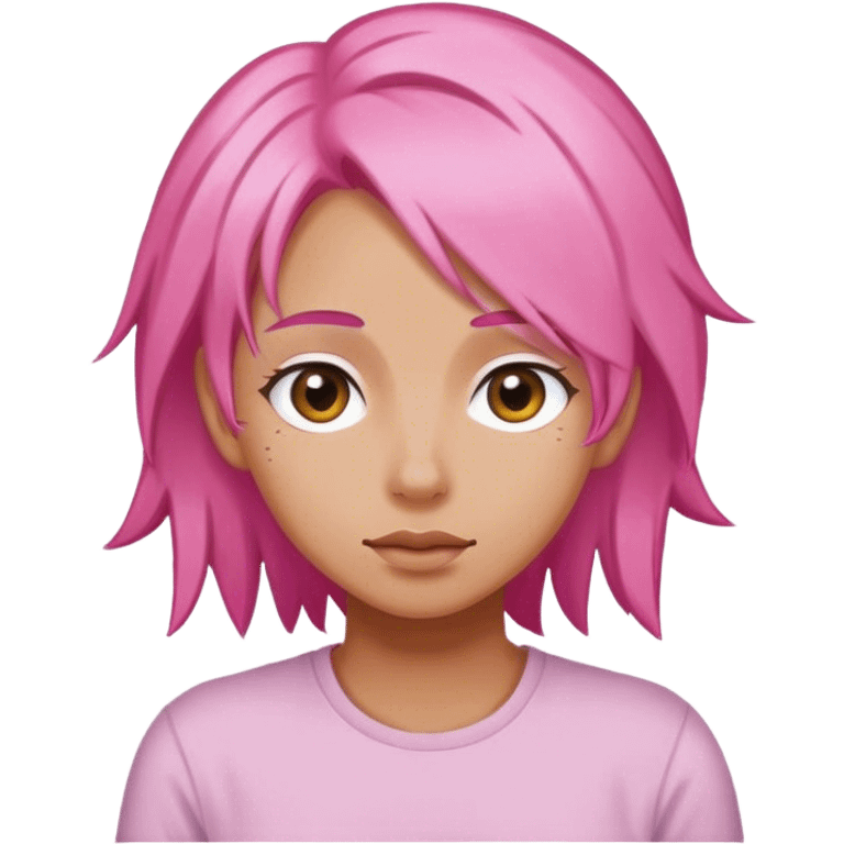 Pink hair  emoji