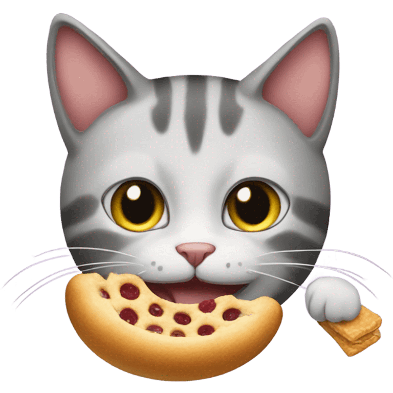 Cat eating a snack emoji