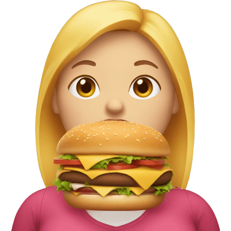 fat girl eating a burger  emoji