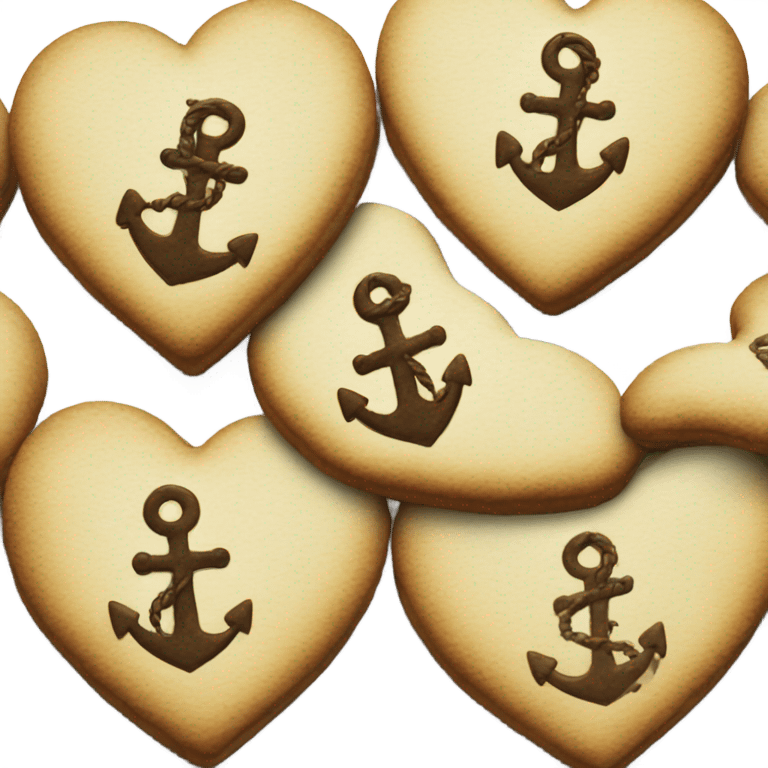 cookie heart with anchor emoji