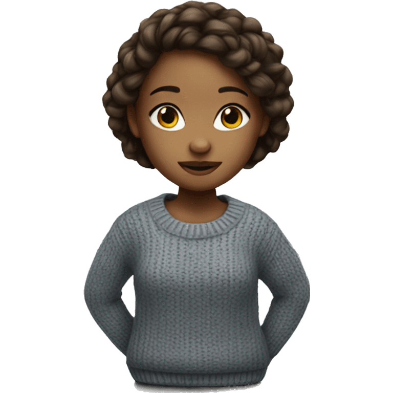 realistic girl in sweater emoji