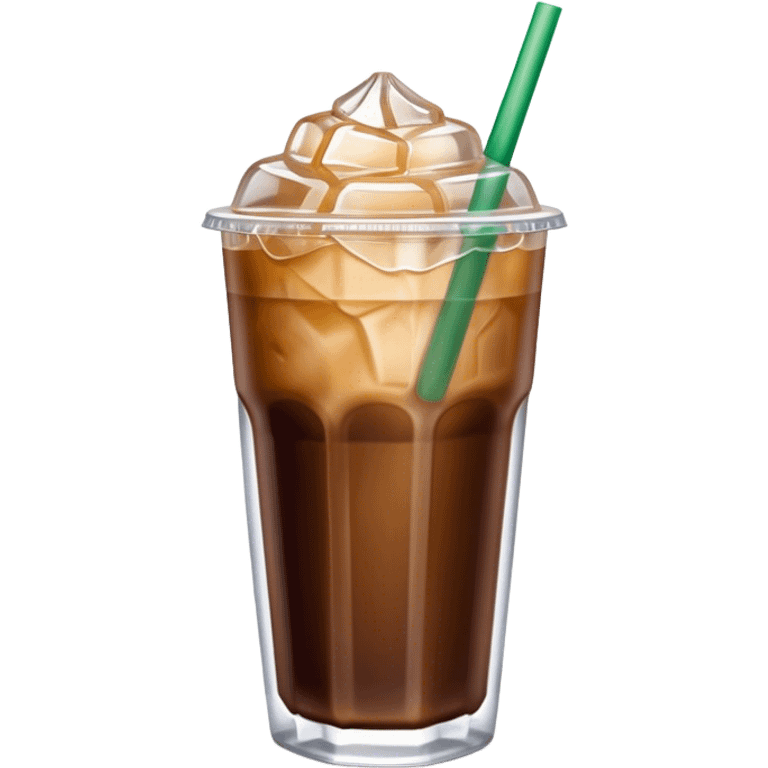 Starbuck ice coffee with ice cubes emoji