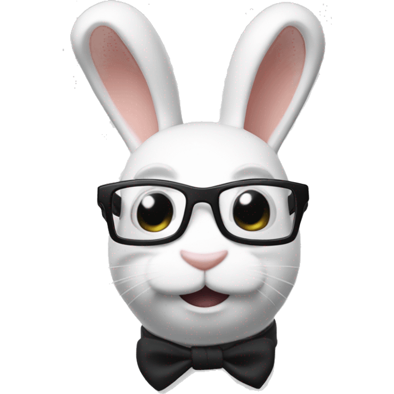 rabbids invasion rabbit with curly hair and black glasses emoji