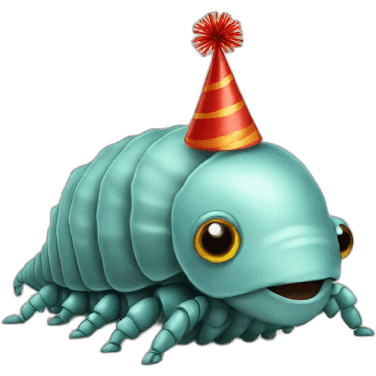 isopod with party hat emoji