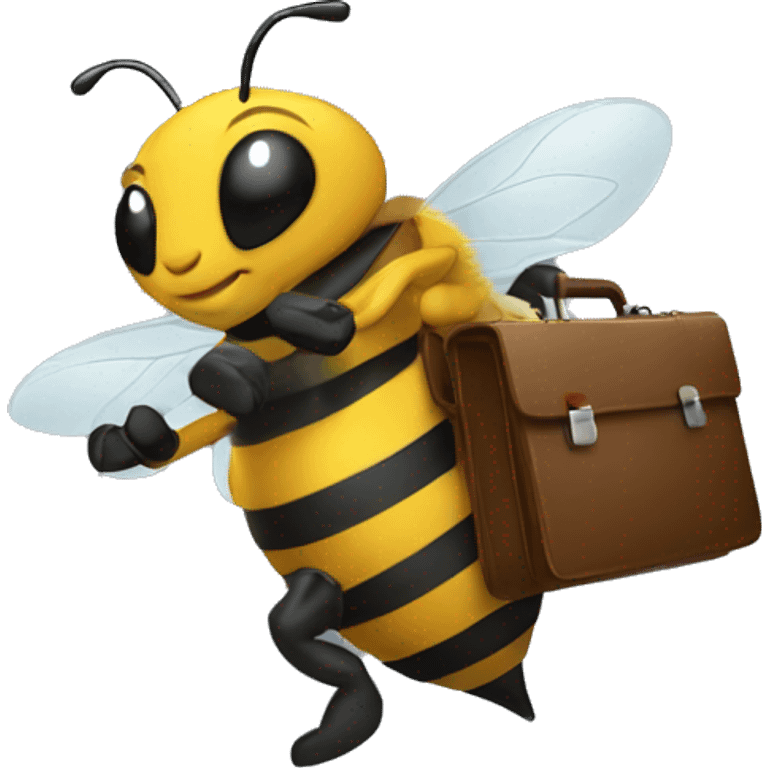 A bee carrying a briefcase  emoji