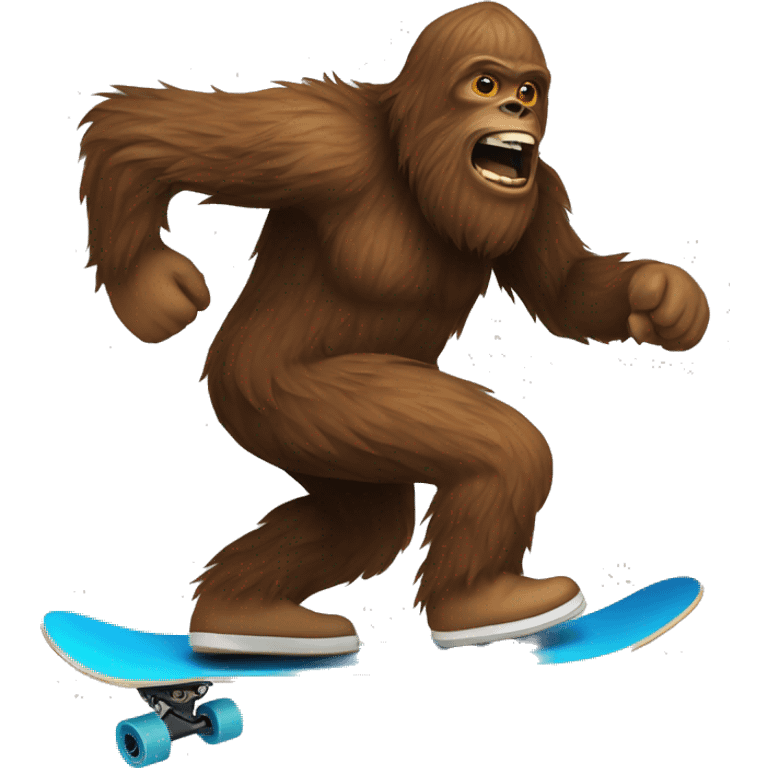 Sasquatch downhill skateboarding emoji