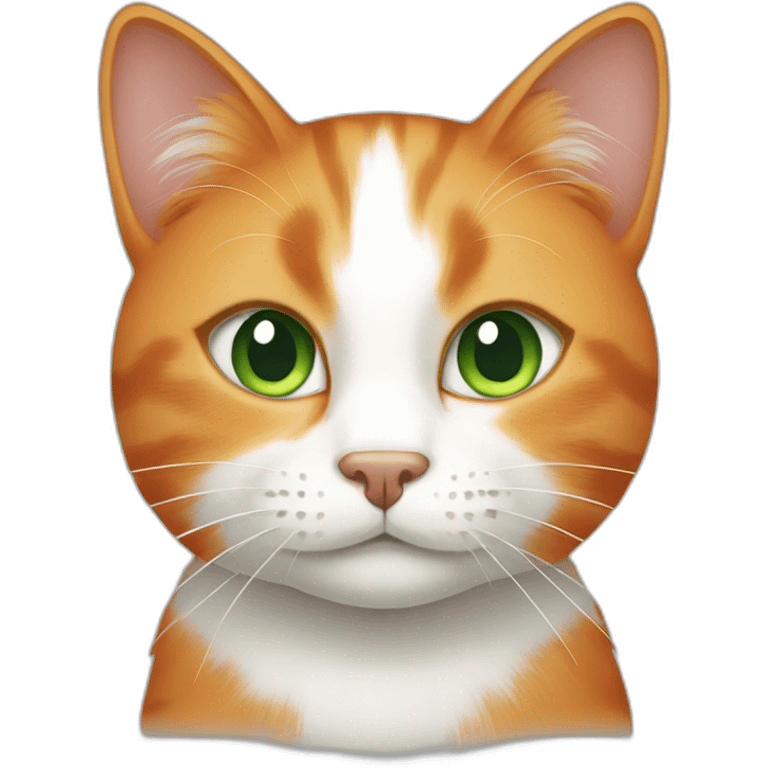 green eyed orange and white cat emoji