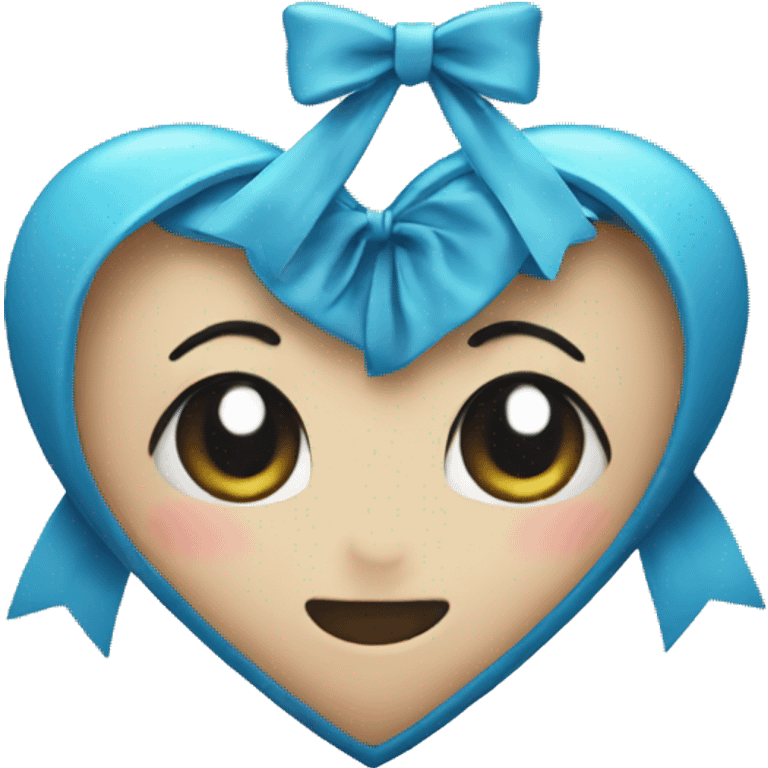 heart with a bow emoji but blue emoji