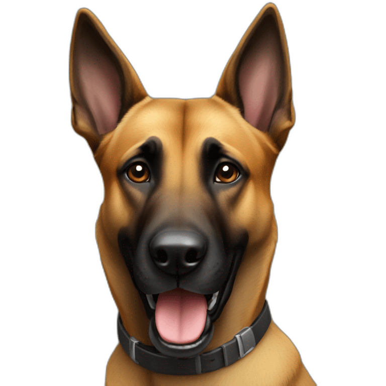 Malinois avec une tête de folle emoji