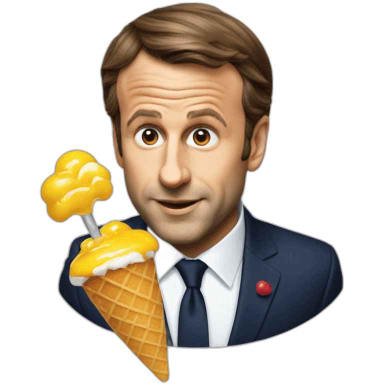 Emanuel macron qui mange une glace emoji