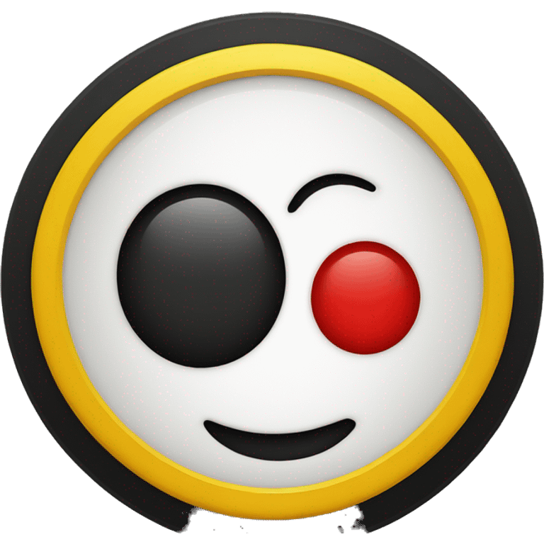 black and red rectangle with a medium-sized yellow circle in the middle emoji