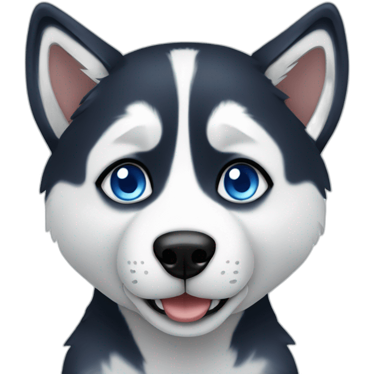 Husky with blue eyes emoji