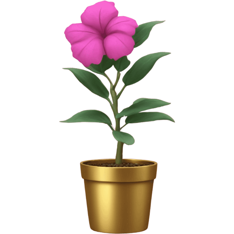 Pink plant in gold pot emoji