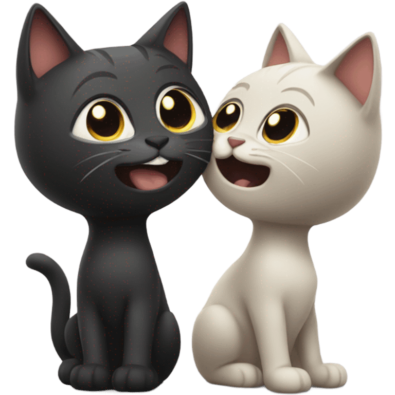 Rad and dark cats playing with each other  emoji