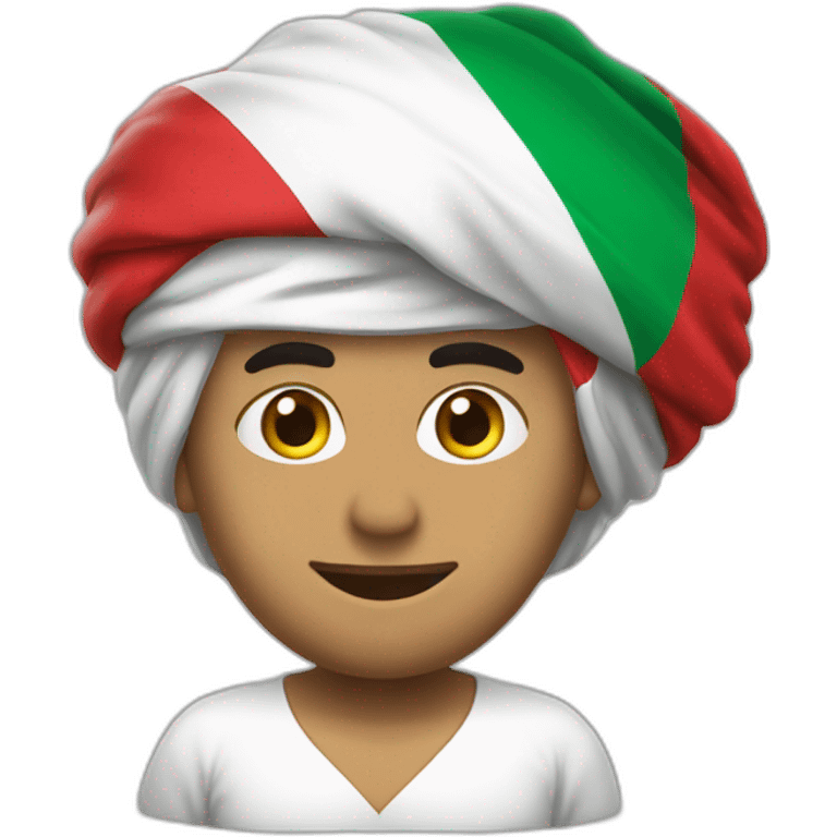 Homme avec drapeau Algérie emoji