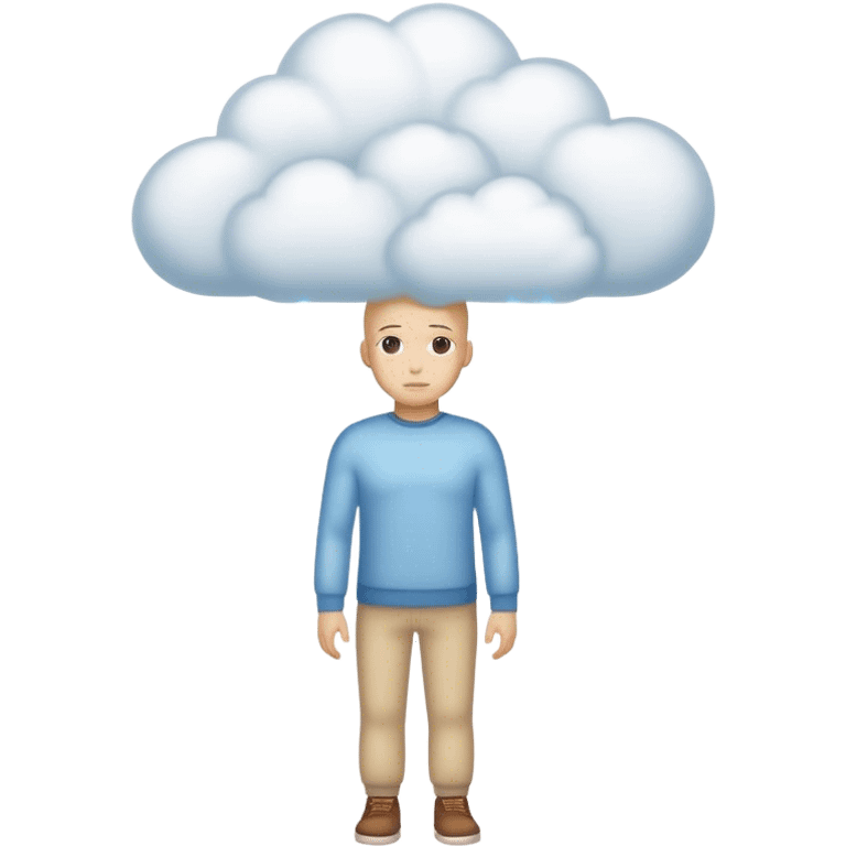 a full body person who head is replaced fully with a dream cloud emoji