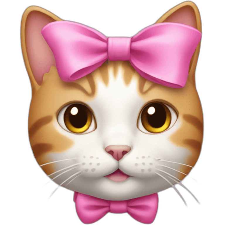 Cat with a pink bow in its ear emoji