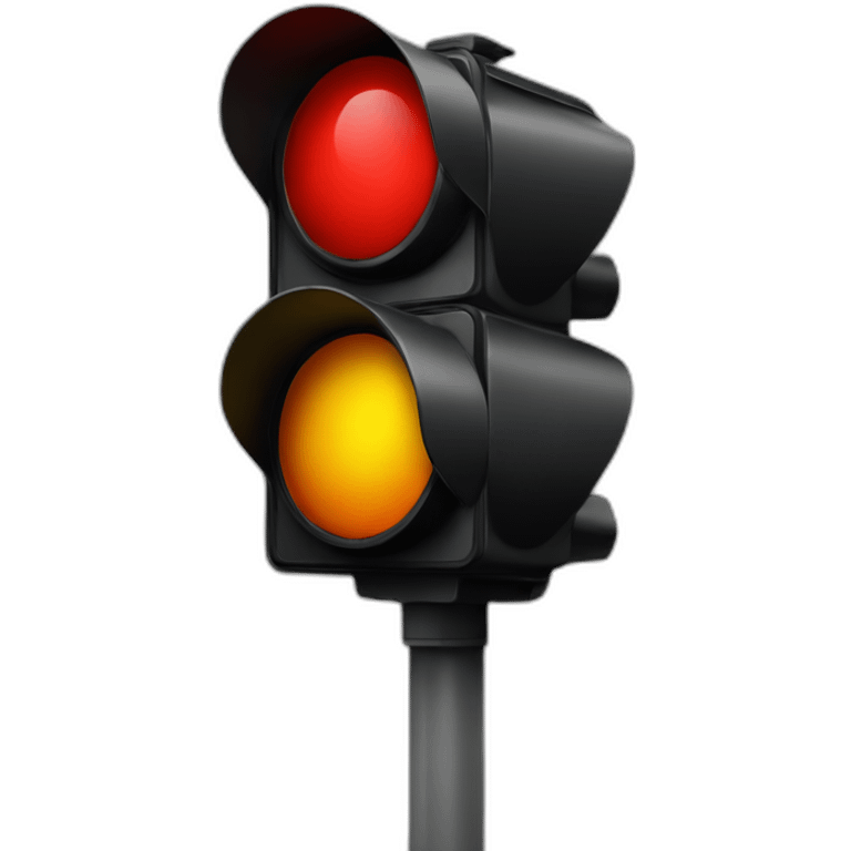 black stoplight in red emoji