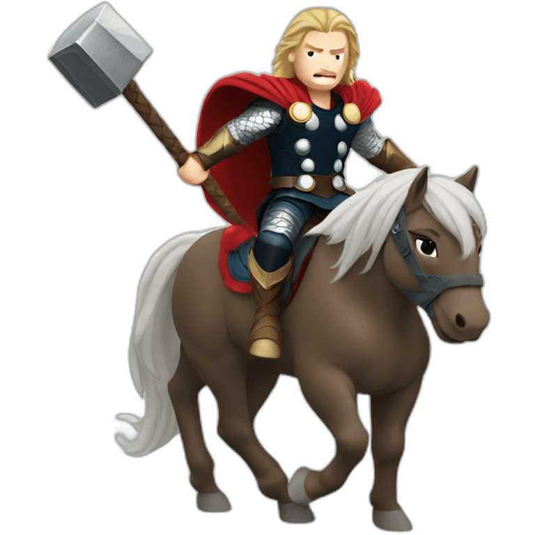 thor riding a pony emoji