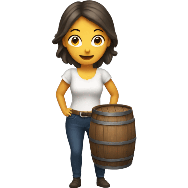 lady with beer barrel on  her back emoji