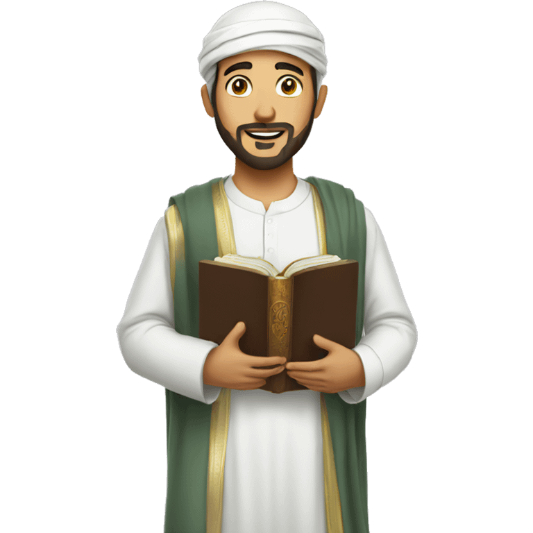 A muslim holding quran in his chest emoji