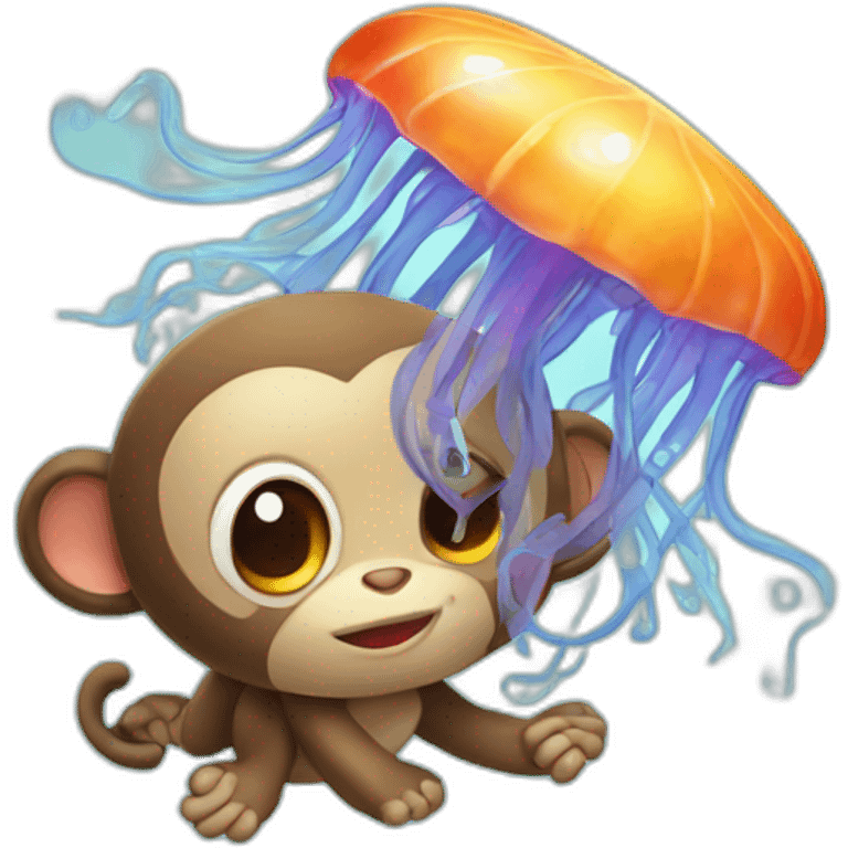 cute-monkey-and-jellyfish emoji