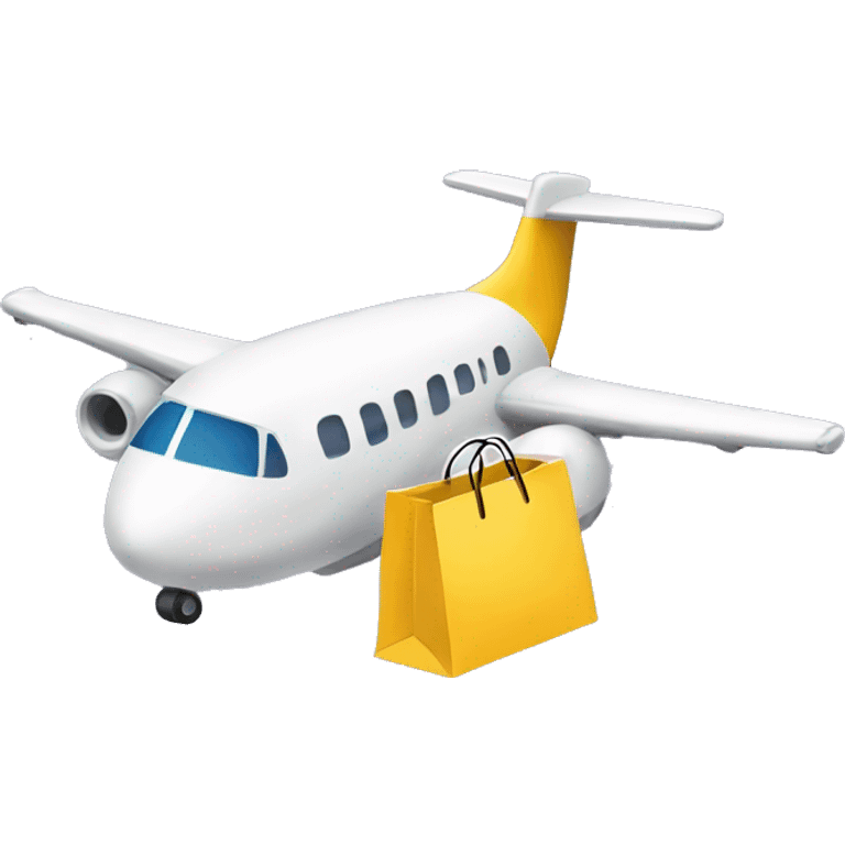 Plane with shopping bags emoji