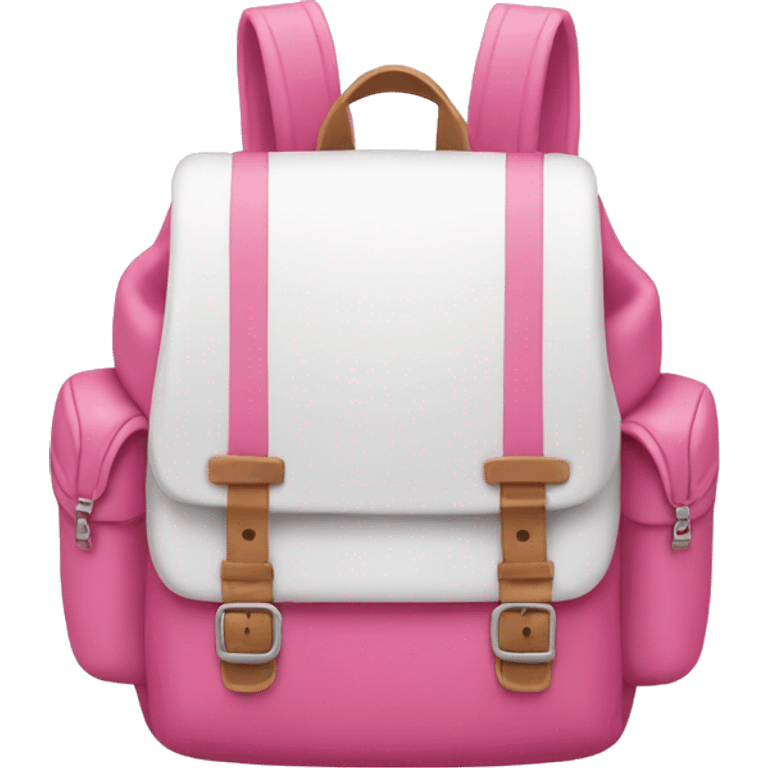 cute pink and white backpack emoji