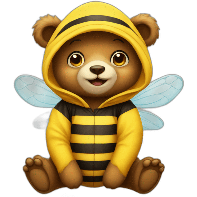 Cute bear dressed as a bee  emoji