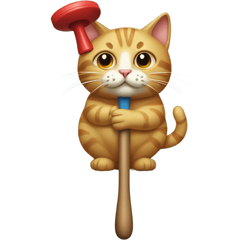 Cat with plunger on head emoji