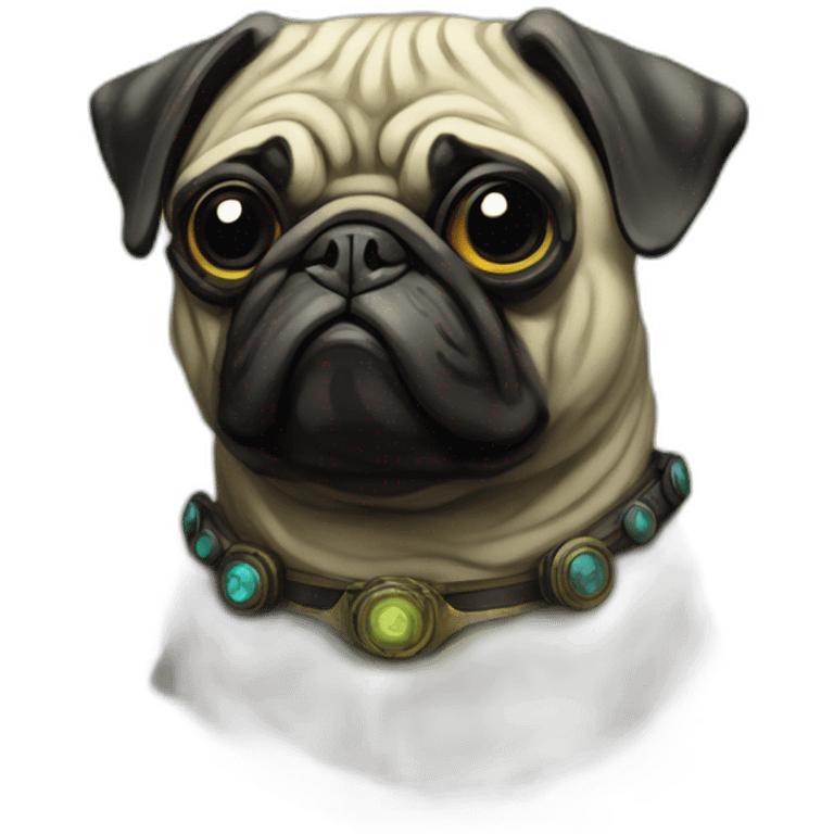 A cyberpunk pug in Art Nouveau style during 1910 emoji