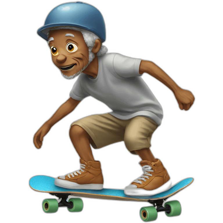 Old skateboarder emoji