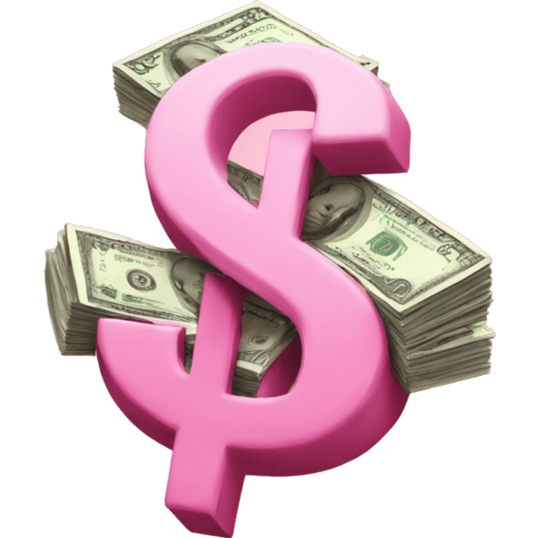 Pink money sign $ emoji