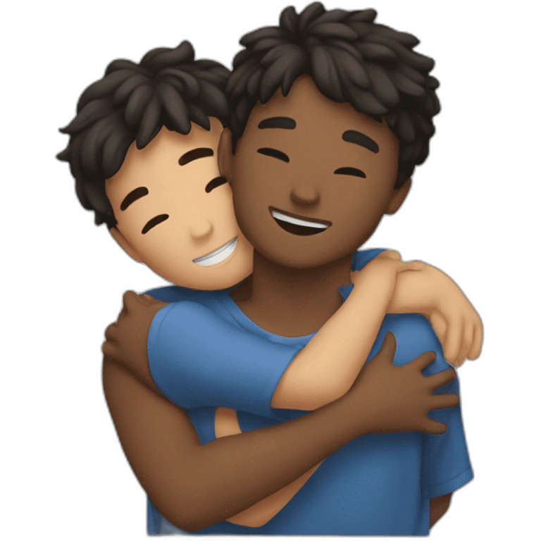 boy hug boy emoji