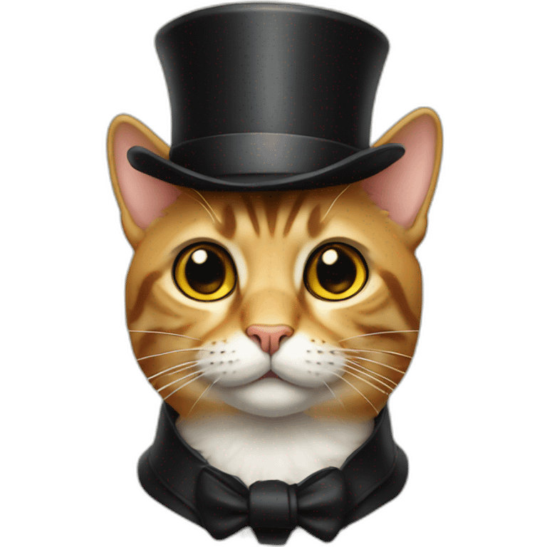 low detail cat with top hat emoji