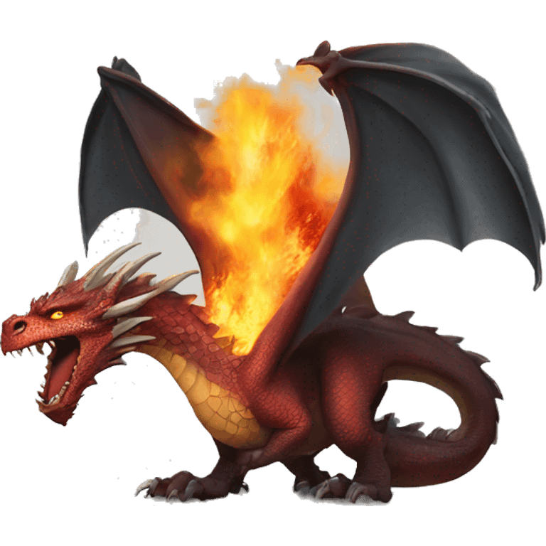 Dragon spitting fire at game of thrones style  emoji