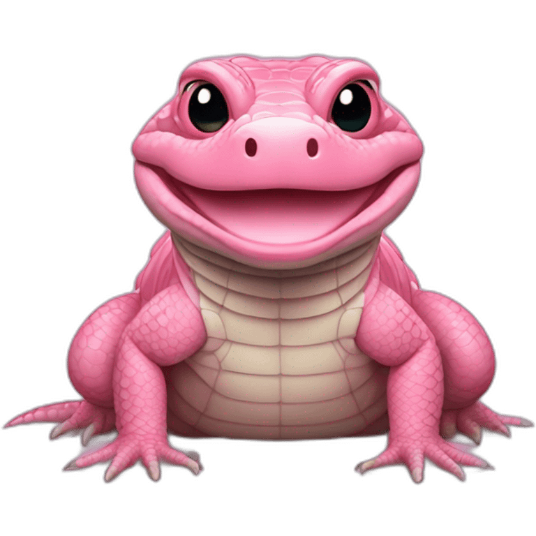 fat pink tegu lizard emoji