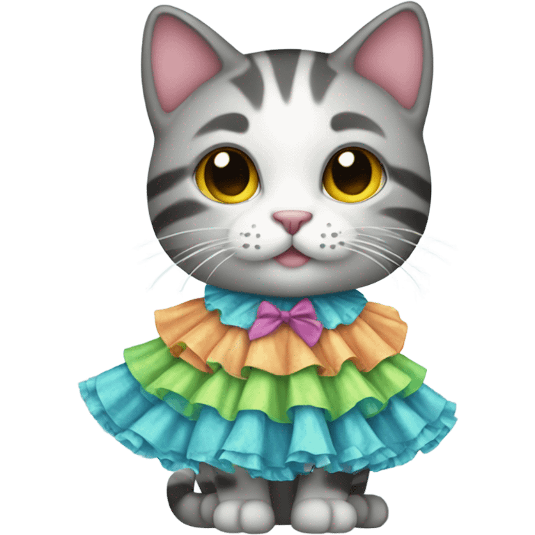 Cat wearing a dress emoji