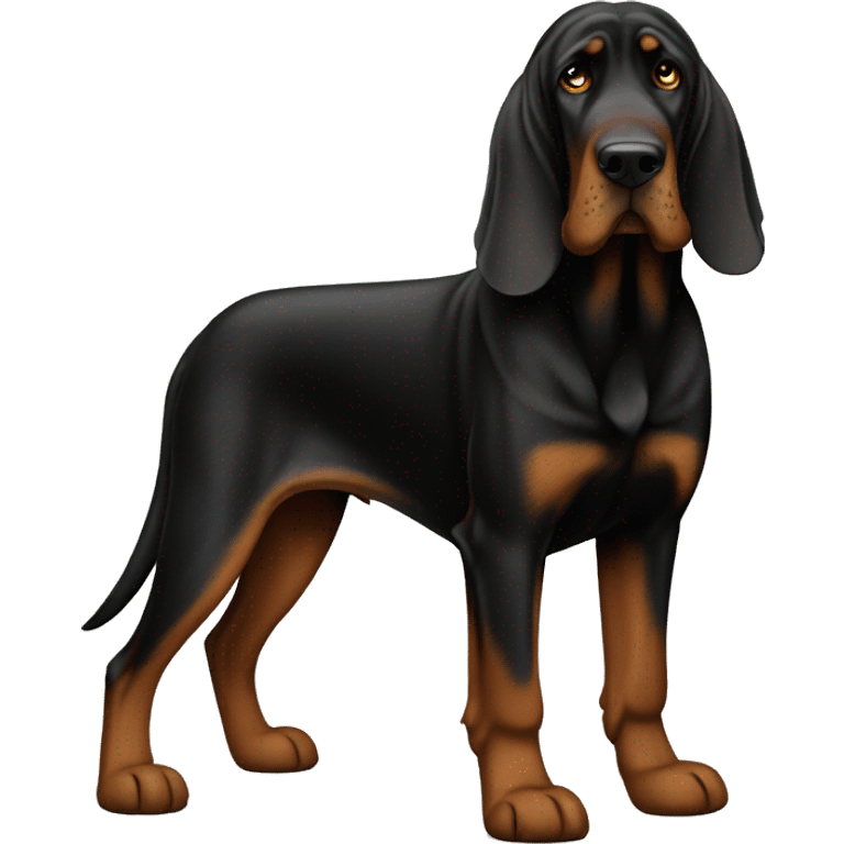 Black bloodhound standing  emoji