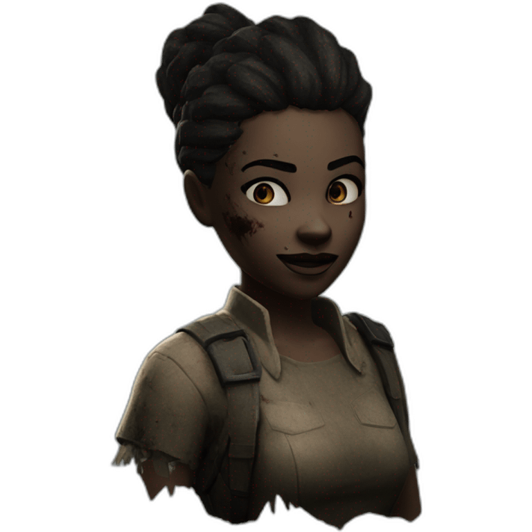 Claudette from dead by daylight in a bush emoji