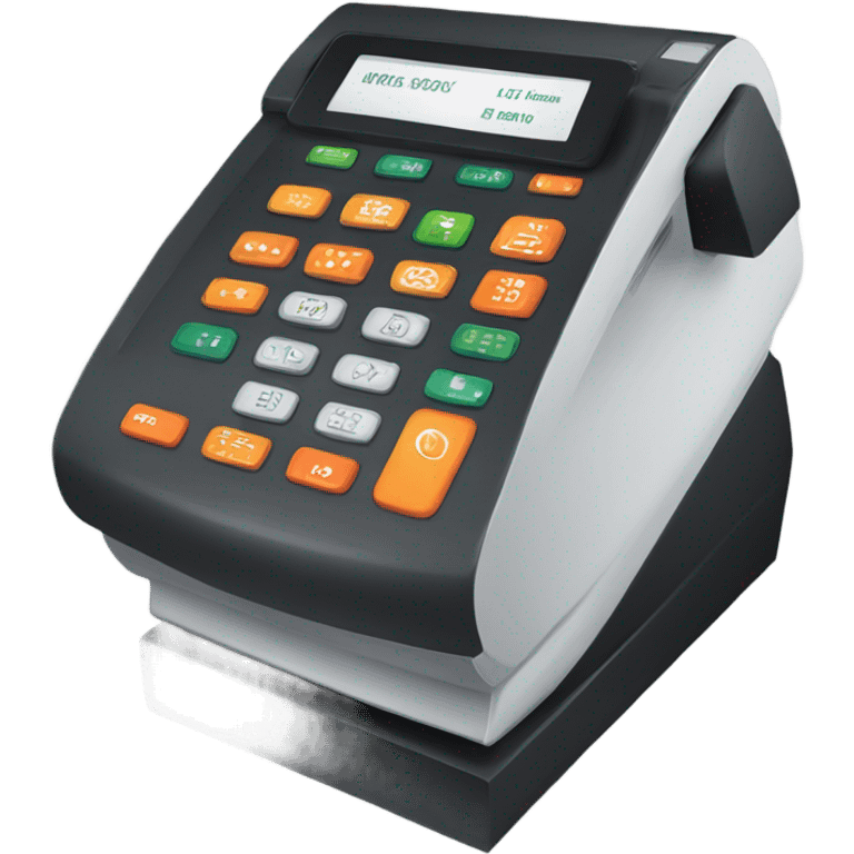 pos terminal with orange buttons emoji